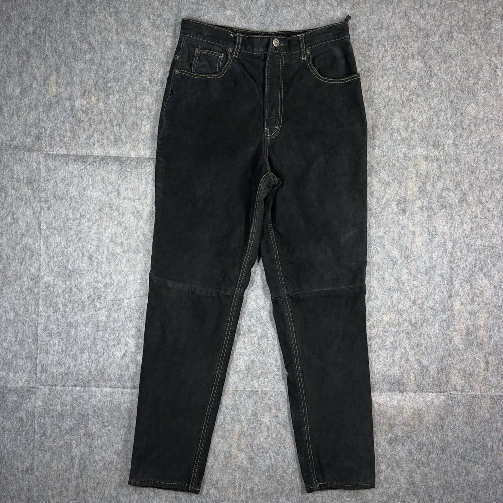 Vintage Leather Suede Pants Par Pablo In Flight Women's Size 29 x 29 Black‎